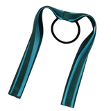 School Uniform Hair Accessories Ponytail Streamer Straight Hair Tie - Pinkberry Kisses Dark Green Hunter Green Base & Top Ribbon Misty Turquoise