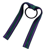 School Uniform Hair Accessories Ponytail Streamer Straight Hair Tie - Pinkberry Kisses Dark Green Hunter Green Base & Top Ribbon Purple