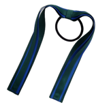 School Uniform Hair Accessories Ponytail Streamer Straight Hair Tie - Pinkberry Kisses Dark Green Hunter Green Base & Top Ribbon Royal Blue