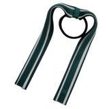 School Uniform Hair Accessories Ponytail Streamer Straight Hair Tie - Pinkberry Kisses Dark Green Hunter Green Base & Top Ribbon White
