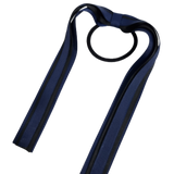 School Uniform Hair Accessories Ponytail Streamer Straight Hair Ties - Pinkberry Kisses Navy Blue Dark Blue Base & Top Ribbon Black