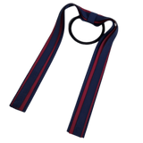 School Uniform Hair Accessories Ponytail Streamer Straight Hair Ties - Pinkberry Kisses Navy Blue Dark Blue Base & Top Ribbon Burgundy