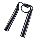 School Uniform Hair Accessories Ponytail Streamer Straight Hair Ties - Pinkberry Kisses Navy Blue Dark Blue Base & Top Ribbon Cream ivory