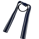 School Uniform Hair Accessories Ponytail Streamer Straight Hair Ties - Pinkberry Kisses Navy Blue Dark Blue Base & Top Ribbon light grey