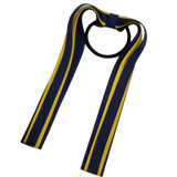 School Uniform Hair Accessories Ponytail Streamer Straight Hair Ties - Pinkberry Kisses Navy Blue Dark Blue Base & Top Ribbon Mazie yellow