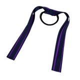 School Uniform Hair Accessories Ponytail Streamer Straight Hair Ties - Pinkberry Kisses Navy Blue Dark Blue Base & Top Ribbon Purple