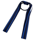 School Uniform Hair Accessories Ponytail Streamer Straight Hair Ties- Pinkberry Kisses Navy Blue Dark Blue Base & Top Ribbon Royal Blue