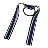 School Uniform Hair Accessories Ponytail Streamer Straight Hair Ties - Pinkberry Kisses Navy Blue Dark Blue Base & Top Ribbon White