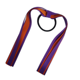 School Uniform Hair Accessories Ponytail Streamer Straight Hair Ties - Pinkberry Kisses Purple Base & Top Ribbon Autumn Orange