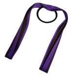 School Uniform Hair Accessories Ponytail Streamer Straight Hair Ties - Pinkberry Kisses Purple Base & Top Ribbon Brown
