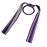 School Uniform Hair Accessories Ponytail Streamer Straight - Pinkberry Kisses Purple Base & Top Ribbon Cream Ivory