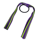 School Uniform Hair Accessories Ponytail Streamer Straight Hair Ties - Pinkberry Kisses Purple Base & Top Ribbon Key Lime