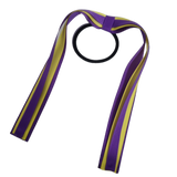 School Uniform Hair Accessories Ponytail Streamer Straight - Pinkberry Kisses Purple Base & Top Ribbon Lemon Yellow