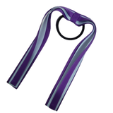School Uniform Hair Accessories Ponytail Streamer Straight Hair Ties - Pinkberry Kisses Purple Base & Top Ribbon Light Blue