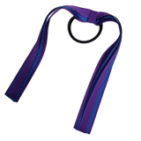 School Uniform Hair Accessories Ponytail Streamer Straight Hair Ties - Pinkberry Kisses Purple Base & Top Ribbon Royal Blue