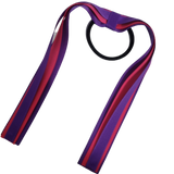 School Uniform Hair Accessories Ponytail Streamer Straight Hair Ties - Pinkberry Kisses Purple Base & Top Ribbon Shocking Pink