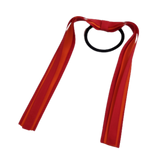 School Uniform Hair Accessories Ponytail Streamer Straight Hair Ties - Pinkberry Kisses Red Base & Top Ribbon Autumn Orange