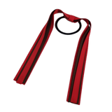 School Uniform Hair Accessories Ponytail Streamer Straight Hair Ties - Pinkberry Kisses Red Base & Top Ribbon Brown