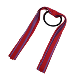 School Uniform Hair Accessories Ponytail Streamer Straight Hair Ties - Pinkberry Kisses Red Base & Top Ribbon Grape Purple