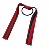 School Uniform Hair Accessories Ponytail Streamer Straight Hair Ties - Pinkberry Kisses Red Base & Top Ribbon Hunter Green