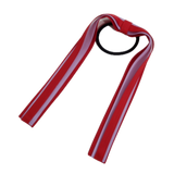School Uniform Hair Accessories Ponytail Streamer Straight Hair Ties - Pinkberry Kisses Red Base & Top Ribbon Light Orchid