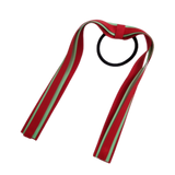 School Uniform Hair Accessories Ponytail Streamer Straight Hair Ties - Pinkberry Kisses Red Base & Top Ribbon Mint Green