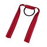 School Uniform Hair Accessories Ponytail Streamer Straight Hair Ties - Pinkberry Kisses Red Base & Top Ribbon Shocking pink