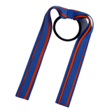 School Uniform Hair Accessories Ponytail Streamer Straight Hair Ties - Pinkberry Kisses Royal Blue Base & Top Ribbon  Autumn Orange