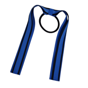 School Uniform Hair Accessories Ponytail Streamer Straight - Pinkberry Kisses Royal Blue Base & Top Ribbon White