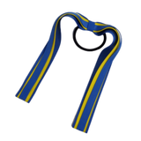School Uniform Hair Accessories Ponytail Streamer Straight Hair Ties - Pinkberry Kisses Royal Blue Base & Top Ribbon  Daffodil Yellow