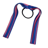School Uniform Hair Accessories Ponytail Streamer Straight Hair Ties - Pinkberry Kisses Royal Blue Base & Top Ribbon  Hot Pink