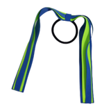 School Uniform Hair Accessories Ponytail Streamer Straight Hair Ties - Pinkberry Kisses Royal Blue Base & Top Ribbon  Key Lime
