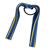 School Uniform Hair Accessories Ponytail Streamer Straight Hair Ties - Pinkberry Kisses Royal Blue Base & Top Ribbon  Lemon Yellow