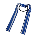 School Uniform Hair Accessories Ponytail Streamer Straight Hair Ties - Pinkberry Kisses Royal Blue Base & Top Ribbon White