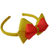 School Woven Double Cherish Bow Headband School Uniform Headband Hair Accessories Pinkberry Kisses Daffodil Yellow Neon Orange