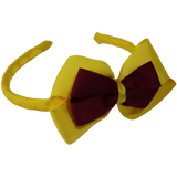 School Woven Double Cherish Bow Headband School Uniform Headband Hair Accessories Pinkberry Kisses Daffodil Yellow Burgundy