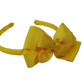 School Woven Double Cherish Bow Headband School Uniform Headband Hair Accessories Pinkberry Kisses Daffodil Yellow Mazie Yellow