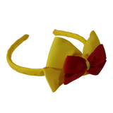 School Woven Double Cherish Bow Headband School Uniform Headband Hair Accessories Pinkberry Kisses Daffodil Yellow Red