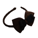 School Hair Accessories Woven Double Cherish Bow Headband School Uniform Headband Hair Accessories Pinkberry Kisses Brown Black
