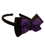 School Woven Double Cherish Bow Headband School Uniform Headband Hair Accessories Pinkberry Kisses Brown Grape 