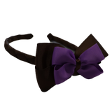 School Woven Double Cherish Bow Headband School Uniform Headband Hair Accessories Pinkberry Kisses Brown Grape