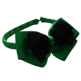 School Woven Double Cherish Bow Headband School Uniform Headband Hair Accessories Pinkberry Kisses Emerald Green Black 