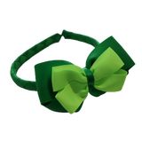 School Woven Double Cherish Bow Headband School Uniform Headband Hair Accessories Pinkberry Kisses Emerald Green Key Lime
