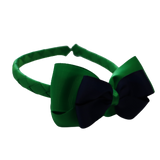 School Woven Double Cherish Bow Headband School Uniform Headband Hair Accessories Pinkberry Kisses Emerald Green Navy Blue