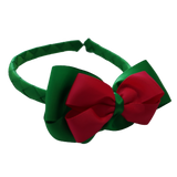 School Woven Double Cherish Bow Headband School Uniform Headband Hair Accessories Pinkberry Kisses Emerald Green Shocking Pink
