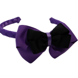 School Woven Double Cherish Bow Headband School Uniform Headband Hair Accessories Pinkberry Kisses Grape Black