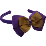School Woven Double Cherish Bow Headband School Uniform Headband Hair Accessories Pinkberry Kisses Grape Gold 