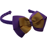 School Woven Double Cherish Bow Headband School Uniform Headband Hair Accessories Pinkberry Kisses Grape Gold