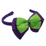 School Woven Double Cherish Bow Headband School Uniform Headband Hair Accessories Pinkberry Kisses Grape Key Lime