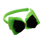 School Woven Double Cherish Bow Headband School Uniform Headband Hair Accessories Pinkberry Kisses Key Lime Black